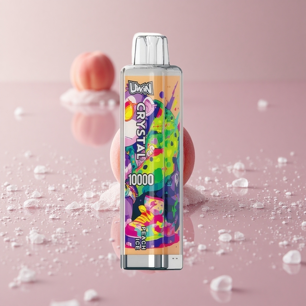 UWIN Crystal 10000 Puffs אפרסק קרח תאורת RGB
