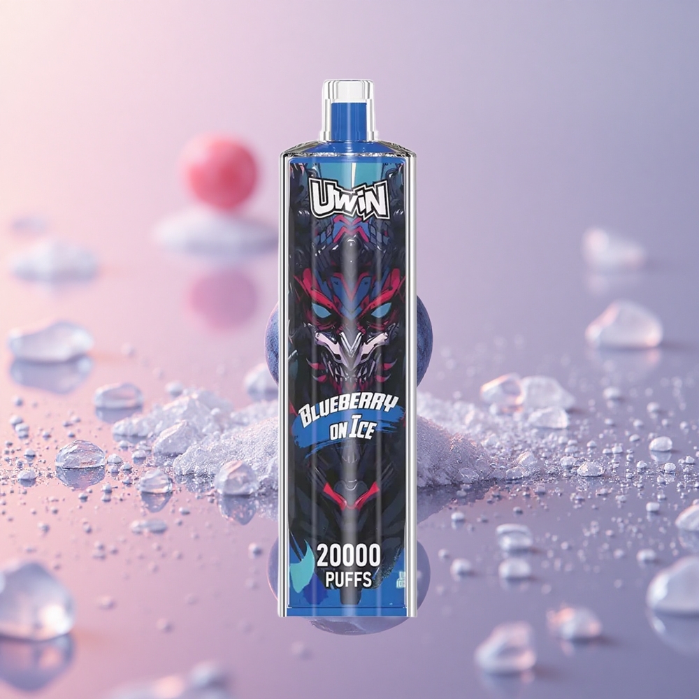 Uwin Shisha Hookah Crystal 20000 Puffs בלוּבֶּרִי אוֹן אַייִס סוללה נטענת 650 mAh