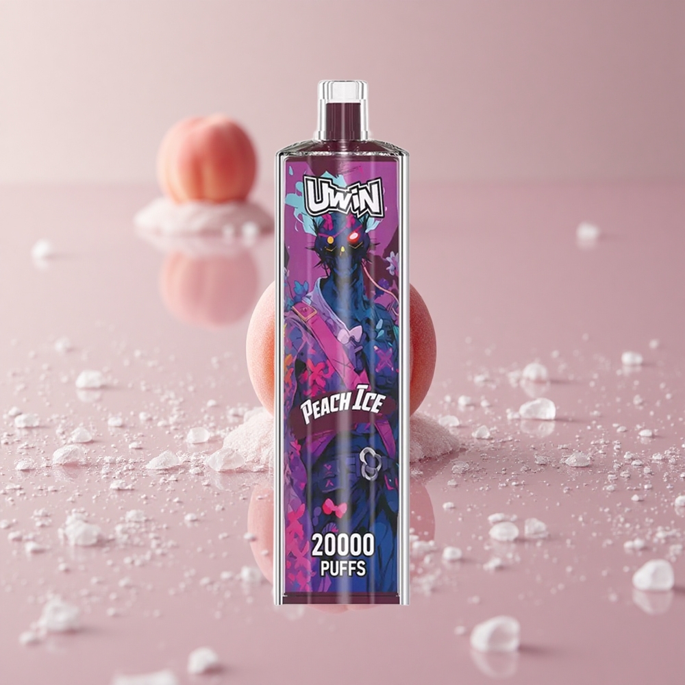 Uwin Shisha Hookah Crystal 20000 Puffs אפרסק קרח סוללה נטענת 650 mAh