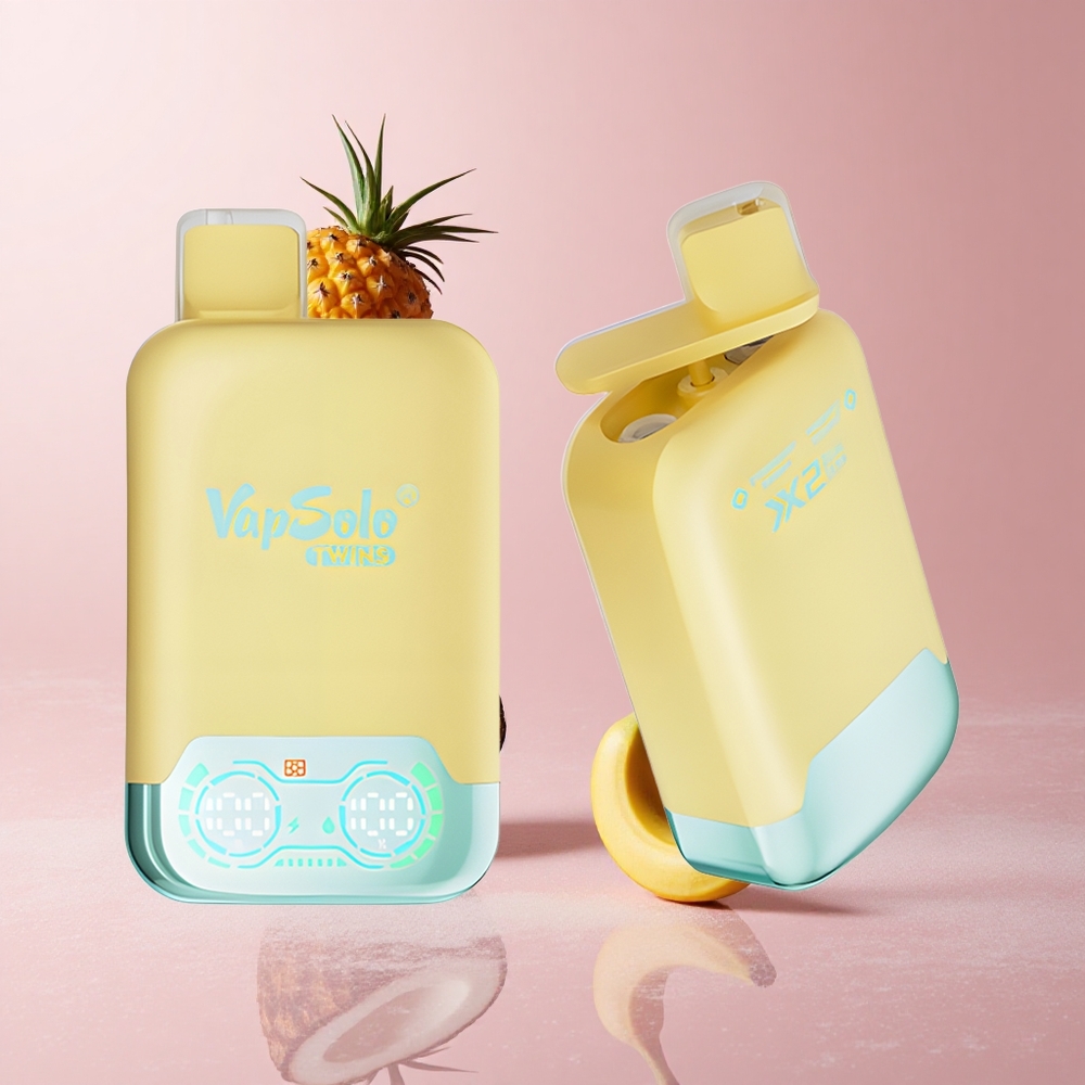 Vapsolo Twins 20000 Puffs אננס קוקוס & תות בננה גודל קרטון: 51 x 29 x 94.9 מ"מ