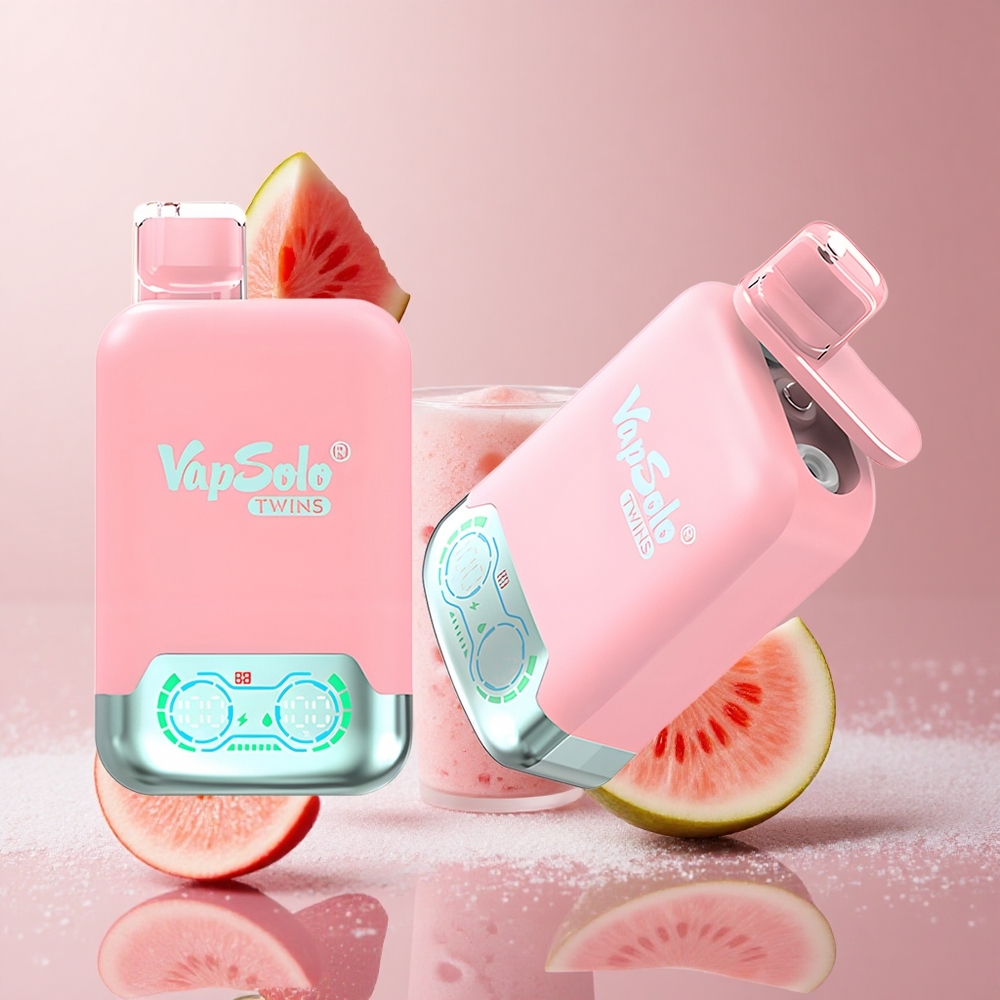 Vapsolo Twins 20000 Puffs תות קרח & מנגו אפרסק אבטיח מטען Type-C