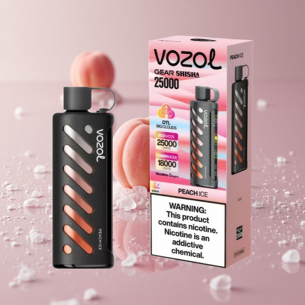 VOZOL Gear Shisha 25000 Puffs אפרסק קר Smart Chip: S.i.L.C Tech