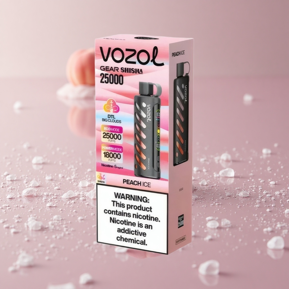 VOZOL Gear Shisha 25000 Puffs אפרסק קר Smart Chip: S.i.L.C Tech